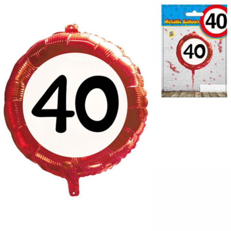 Udo Schmidt Folien Ballon 40. Geburtstag ca. 45 cm aus Kunststoff glänzende Dekoration für den runden Geburtstag